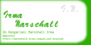 irma marschall business card